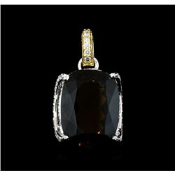 14KT Two Tone Gold 19.48ct Tourmaline and Diamond Pendant