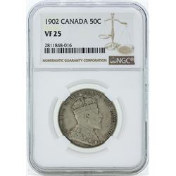 1902 Canada 50 Cent Coin NGC VF25