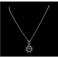 14K White Gold 9.05 ctw. Sapphire and Diamond Pendant with Chain