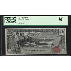 1896 $1 Silver Certificate Educational Note PCGS Very Fine 30