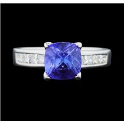 14KT White Gold 2.21ct. Tanzanite and Diamond Ring