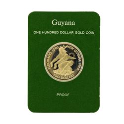 1976 Guyana $100 Gold Proof Coin