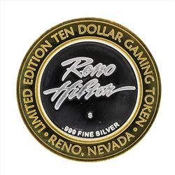 .999 Silver Reno Hilton $10 Casino Gaming Token Limited Edition