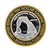 Image 2 : .999 Silver Reno Hilton $10 Casino Gaming Token Limited Edition