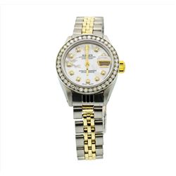 Rolex Ladies Two Tone 14KT Gold 1.00ctw Diamond Datejust Wristwatch