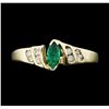 Image 1 : 10KT Yellow Gold Ladies 0.25ct Emerald and Diamond Ring