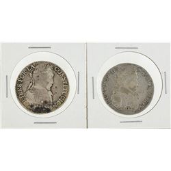 Lot of (2) 1804 Bolivia 4 Soles Silver Coins