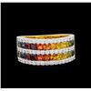 Image 2 : 14KT Yellow Gold 2.67ctw Multi Colored Sapphire and Diamond Ring