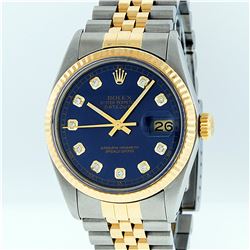 Gents Rolex Two Tone Blue Diamond Datejust Wristwatch