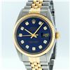Image 1 : Gents Rolex Two Tone Blue Diamond Datejust Wristwatch