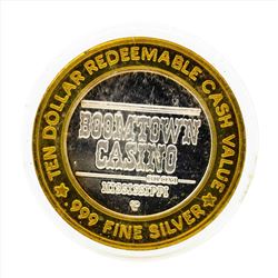 .999 Silver Boomtown Casino Biloxi Mississippi $10 Casino Gaming Token Limited E