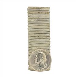 Roll of (40) 1964-P Brilliant Uncirculated Washington Silver Quarters