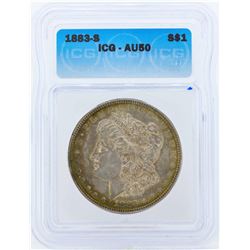 1883-S $1 Morgan Silver Dollar Coin ICG AU50