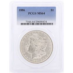 1886 $1 Morgan Silver Dollar Coin PCGS MS64