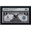 Image 1 : 1899 $1 Black Eagle Silver Certificate Note PMG Choice Uncirculated 64