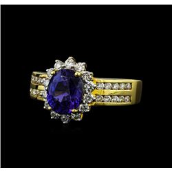 18KT Yellow Gold 2.65ct Sapphire and Diamond Ring