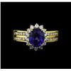 Image 2 : 18KT Yellow Gold 2.65ct Sapphire and Diamond Ring
