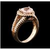 Image 4 : 14KT Rose Gold 2.10ct Morganite and Diamond Ring