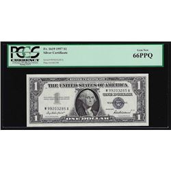 1957 $1 Silver Certificate Note PCGS Gem New 66PPQ