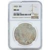 Image 1 : 1923 $1 Peace Silver Dollar Coin NGC MS63