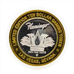 .999 Silver Flamingo Hilton Las Vegas $10 Casino Gaming Token Limited Edition