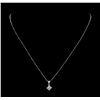 Image 1 : 18KT White Gold Ladies 0.20ctw Diamond Pendant with Chain