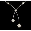 Image 2 : 14KT White Gold 1.08ctw Diamond Necklace