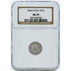 2004 $10 American Platinum Eagle Coin NGC MS70