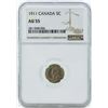 Image 1 : 1911 Canada 5 Cent Coin NGC AU55