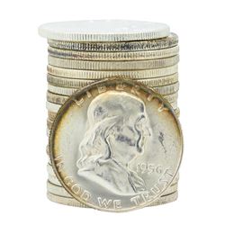 Roll of (20) 1956 Brilliant Uncirculated Franklin Half Dollar Coins