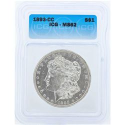 1893-CC $1 Morgan Silver Coin ICG MS62