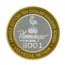 .999 Silver Flamingo Las Vegas $10 Casino Gaming Token Limited Edition