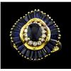 Image 1 : 18KT Yellow Gold 2.75ctw. Natural Blue Sapphire and Diamond Ring