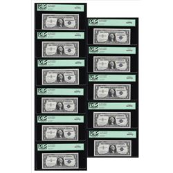(11) Sequential 1957B $1 Silver Certificate Notes PCGS Gem New 66PPQ