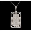 Image 2 : 14KT White Gold 5.62ctw Diamond Pendant with Chain