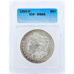 1890-O $1 Morgan Silver Dollar Coin ICG MS63