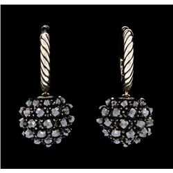 David Yurman .925 Silver Dangling Hematite Ball Earrings