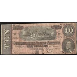 1864 $10 The Confederate States of America Note