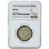 Image 1 : 1937 New Zealand Florin Silver Coin NGC MS64