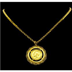 21KT Yellow Gold 1911 British Sovereign Pendant with Chain