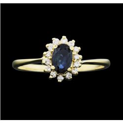 14KT Yellow Gold Ladies 0.40ct Sapphire and Diamond Ring