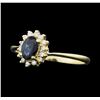 Image 2 : 14KT Yellow Gold Ladies 0.40ct Sapphire and Diamond Ring