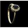 Image 4 : 14KT Yellow Gold Ladies 0.40ct Sapphire and Diamond Ring
