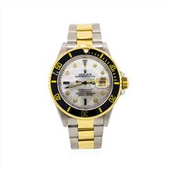 Rolex 18KT Two Tone Gold Submariner Date Mens Wristwatch
