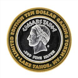 .999 Silver Caesars Tahoe $10 Casino Gaming Token Limited Edition