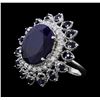 Image 2 : 14K White Gold 14.59 ctw. Sapphire and Diamond Ring