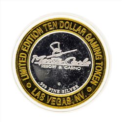 .999 Silver Monte Carlo Resort Casino Las Vegas $10 Casino Gaming Token Limited