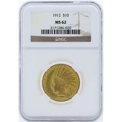 1912 $10 Indian Head Eagle Gold Coin NGC MS62