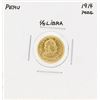 Image 1 : 1914 POZG Peru 1/5 Libra Gold Coin