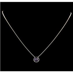 David Yurman .925 Silver 2.00ct Amethyst Pendant with Chain